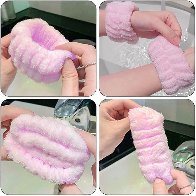 BSITSSS 2 fasce per capelli da donna, per trucco, fascia con 2 paia di braccialetto, lavaggio viso, riutilizzabile Headband capelli donna per la spa cura del viso BSITSSS 2 fasce per capelli da donna, per trucco, fascia con 2 paia di braccialetto, lavaggio viso, riutilizzabile Headband capelli donna per la spa cura del viso